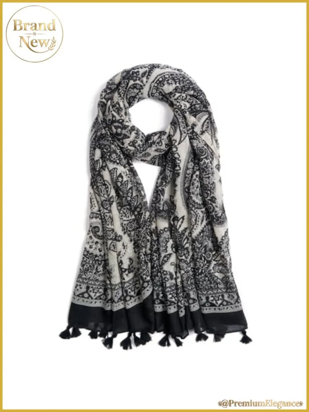 QIUTIMIY Women's Lightweight Voile Floral Leopard Print Scarf with Fringe,